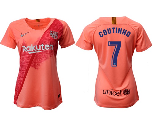 Women's Barcelona #7 Coutinho Third Soccer Club Jersey